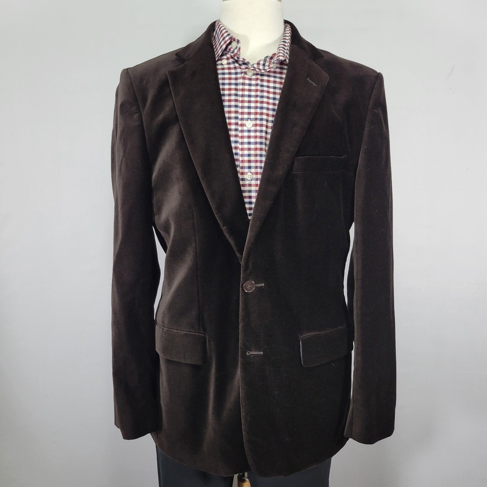 Zara Man Men's Sport‎ Coat Blazer Two Button Dark Brown Cotton SOFT Size 46L